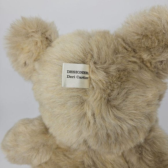 VTG 1980s Deri Cartier Bear Tan Beige Plush Bear with Heart Pocket 20 Inches - Picture 5 of 5